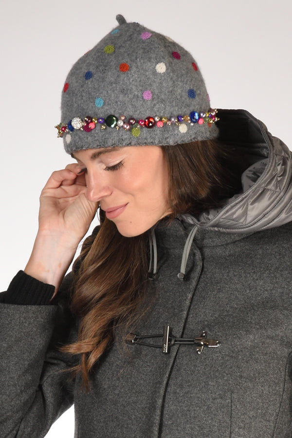 Le Chapeau Cappello Decorato Grigio Donna