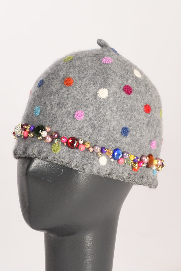 Le Chapeau Cappello Decorato Grigio Donna