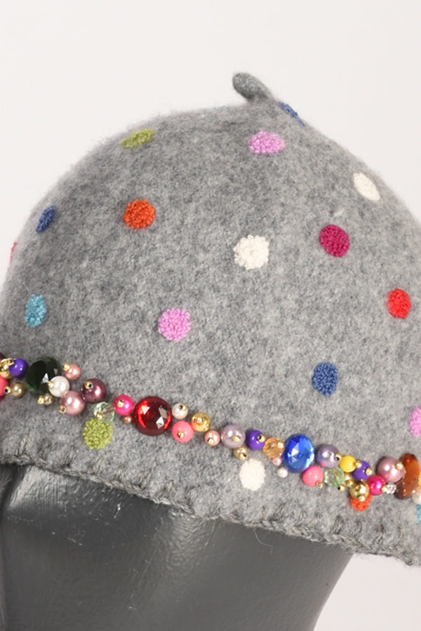 Le Chapeau Cappello Decorato Grigio Donna-2