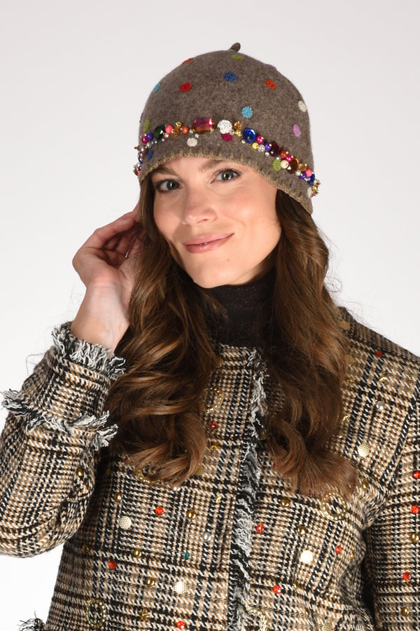 Le Chapeau Cappello Decorato Marrone Chiaro Donna