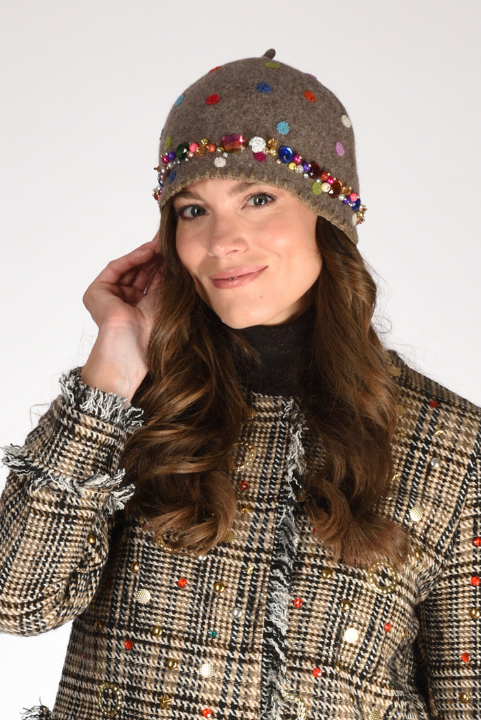 Le Chapeau Cappello Decorato Marrone Chiaro Donna - 1