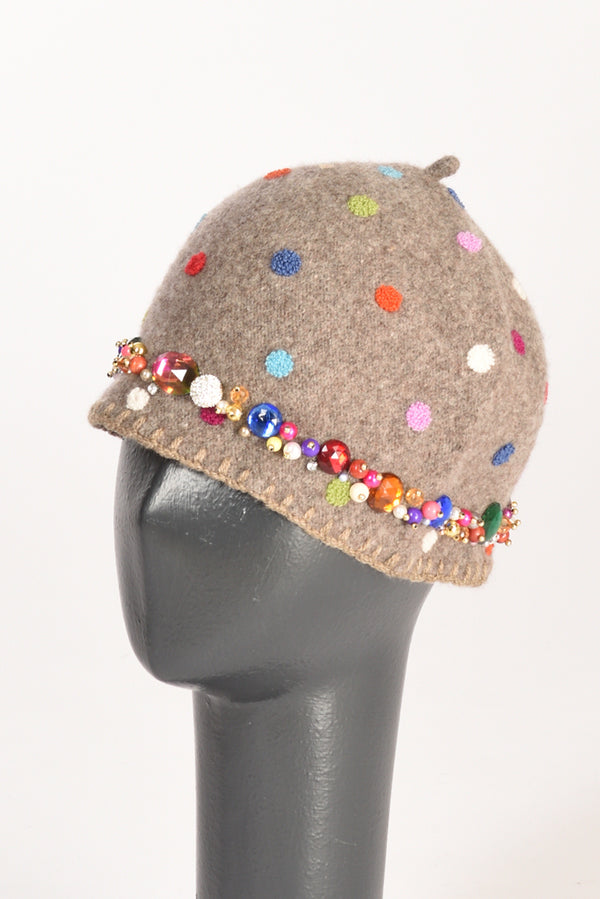 Le Chapeau Cappello Decorato Marrone Chiaro Donna-2