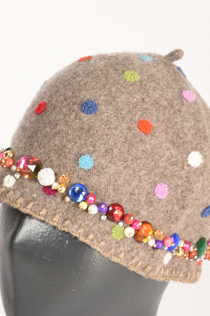 Le Chapeau Cappello Decorato Marrone Chiaro Donna - 3