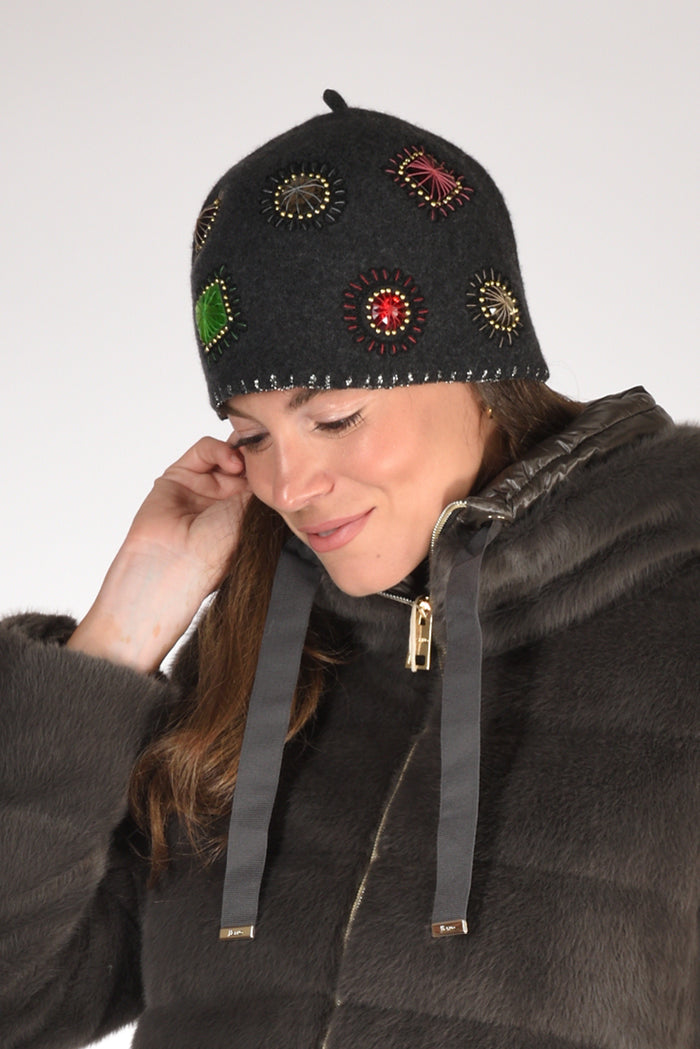 Le Chapeau Cappello Decorato Grigio Donna - 1