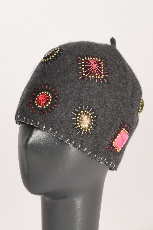 Le Chapeau Cappello Decorato Grigio Donna