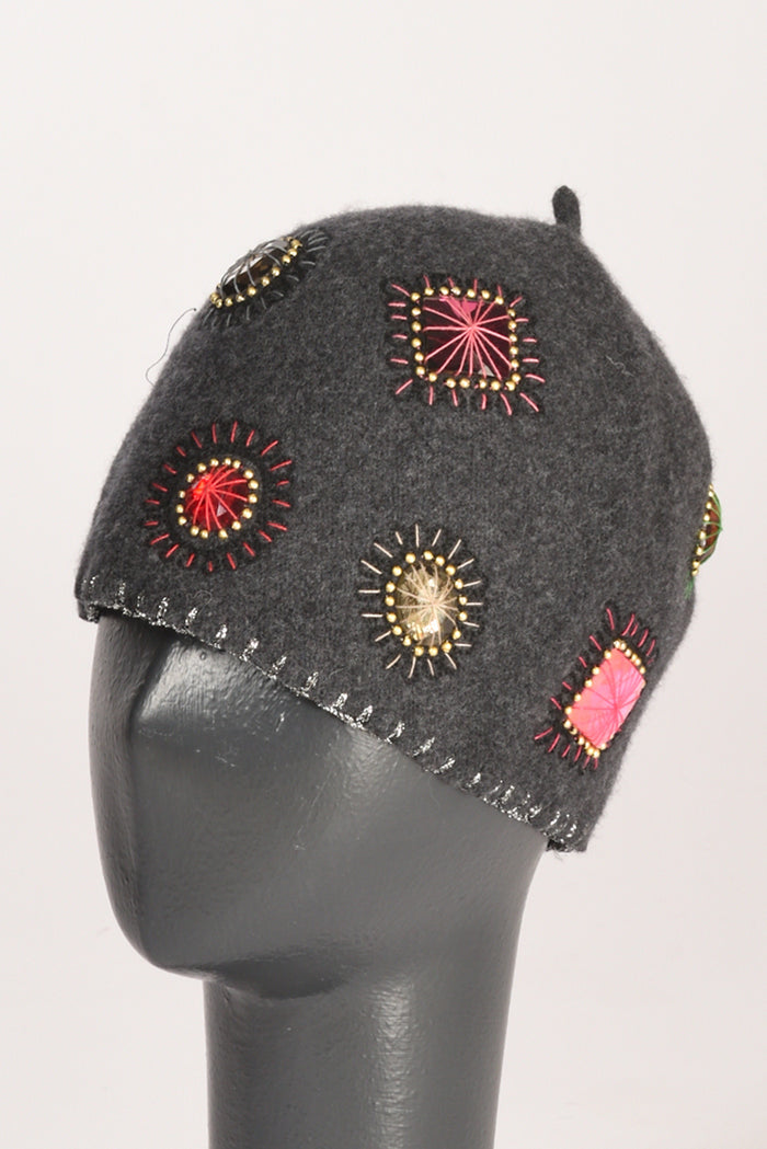 Le Chapeau Cappello Decorato Grigio Donna - 2