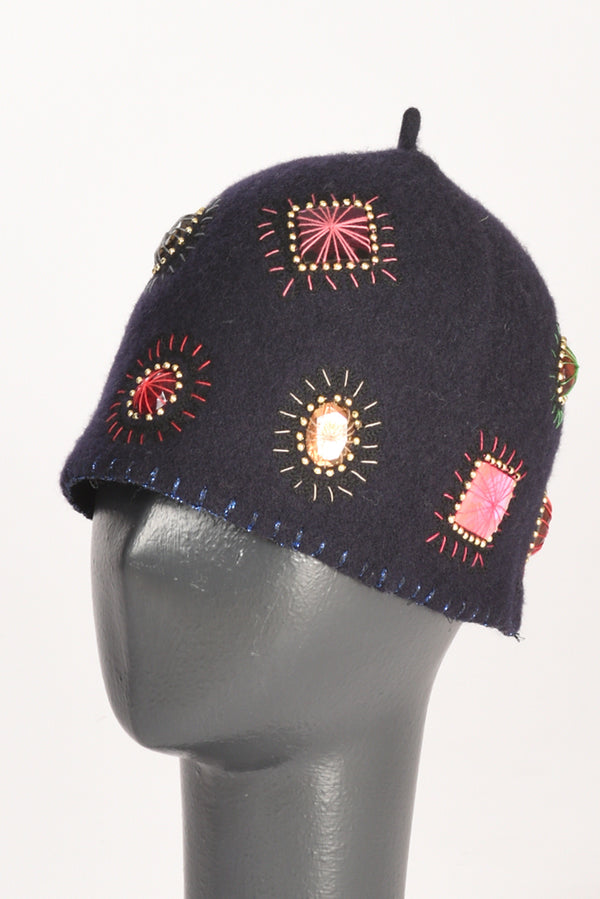 Le Chapeau Cappello Decorato Blu Donna-2