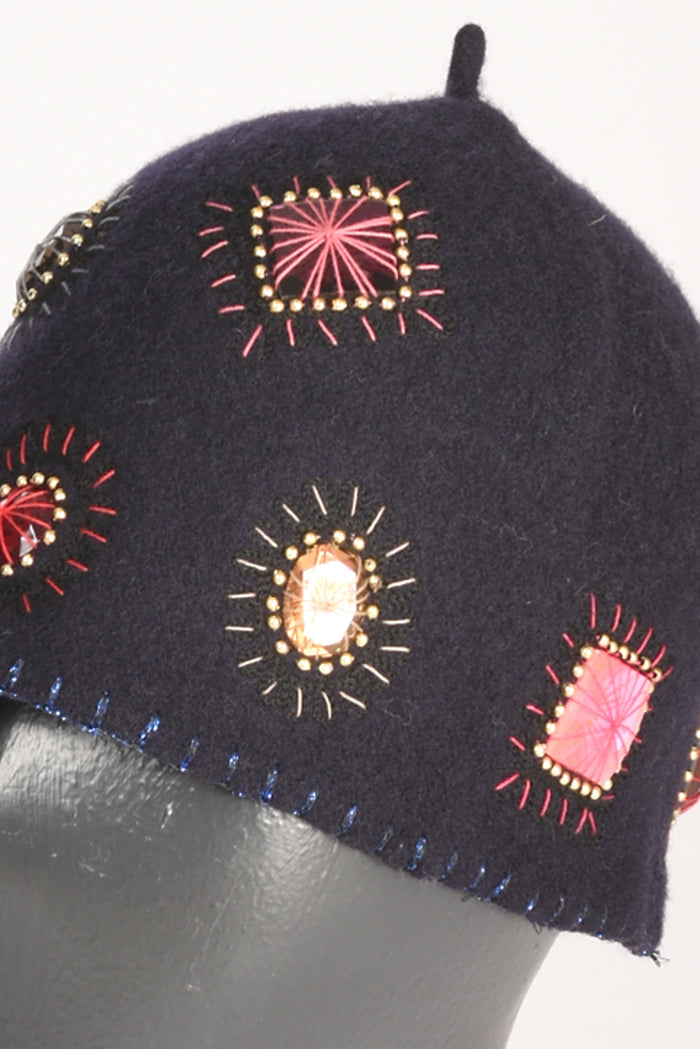 Le Chapeau Cappello Decorato Blu Donna - 3