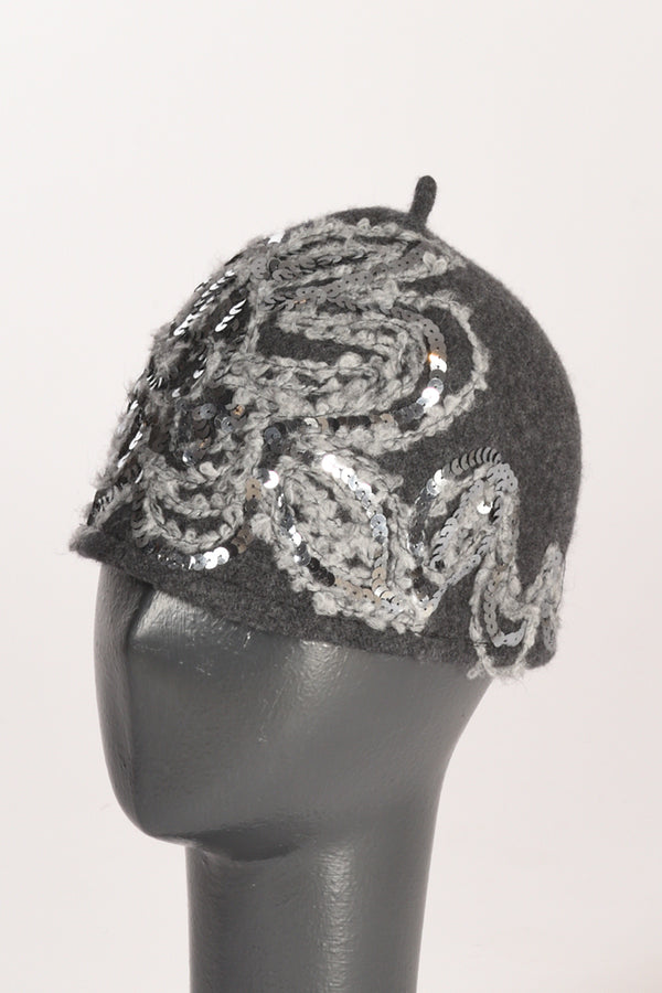 Le Chapeau Cappello Decorato Grigio Donna