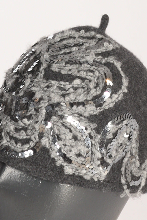 Le Chapeau Cappello Decorato Grigio Donna-2