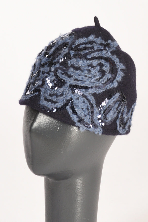 Le Chapeau Cappello Decorato Blu Donna-2