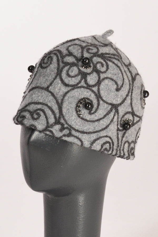 Le Chapeau Cappello Decorato Grigio Donna-2