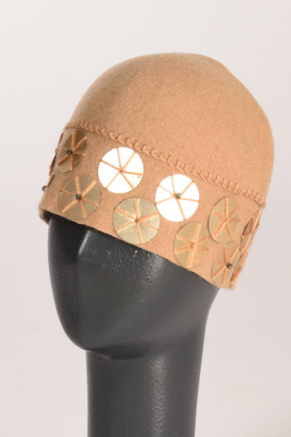 Le Chapeau Cappello Decorato Beige/oro Donna