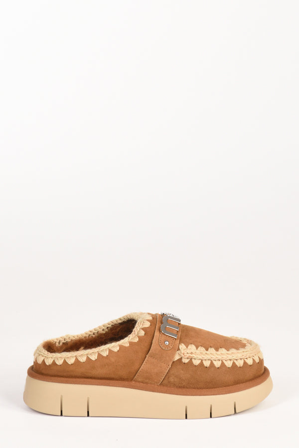 Mou Sabot Beige Cuoio Donna