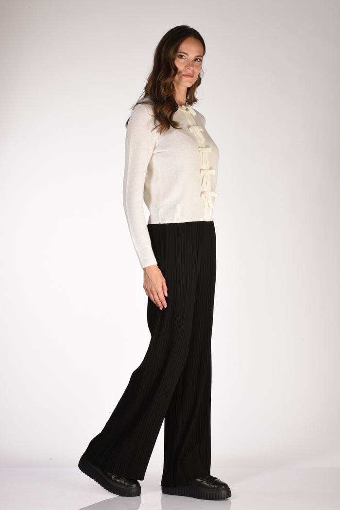 Allude Maglia Cardigan Bianco Naturale Donna - 4