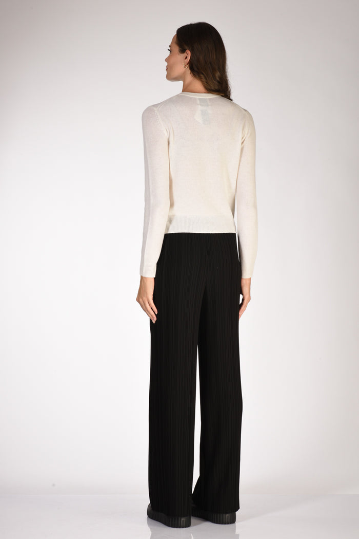 Allude Maglia Cardigan Bianco Naturale Donna - 5