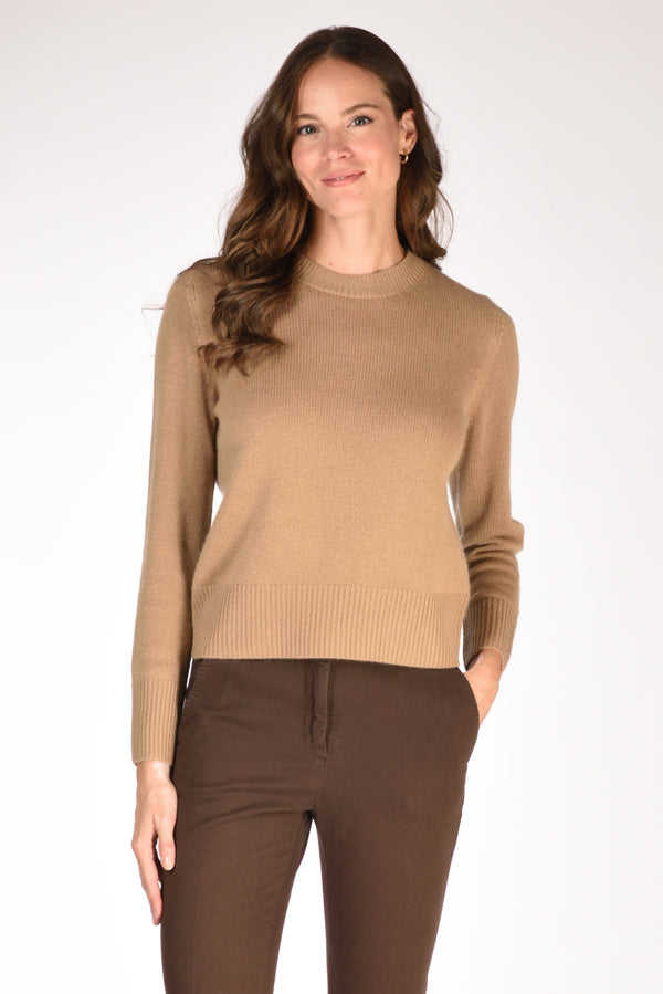 Allude Maglia Girocollo Beige Scuro Donna