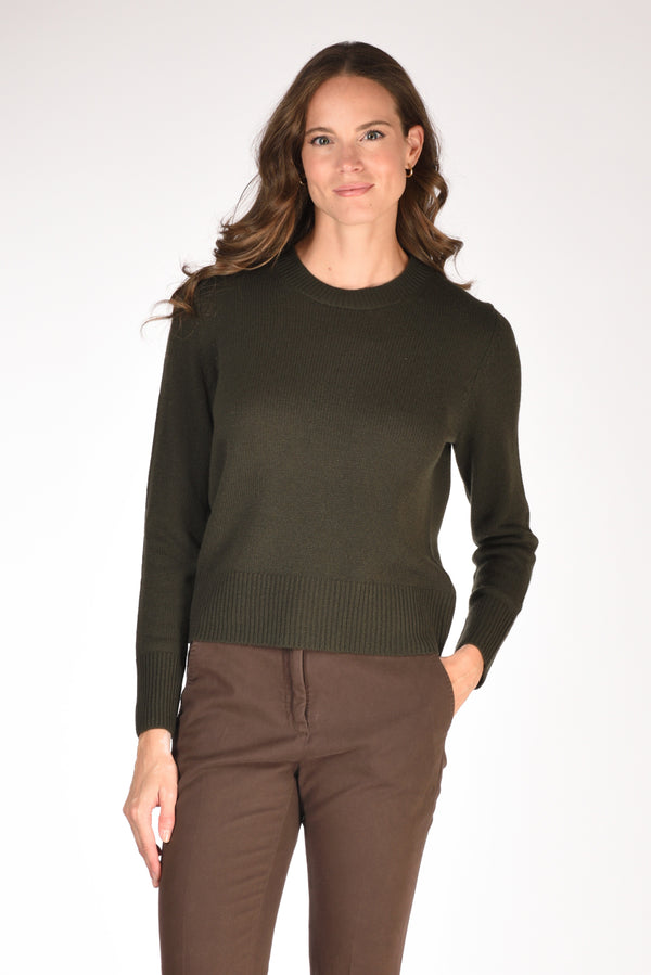 Allude Maglia Girocollo Verde Scuro Donna
