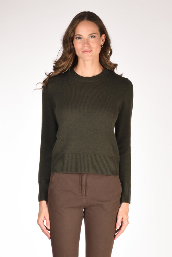 Allude Maglia Girocollo Verde Scuro Donna-2