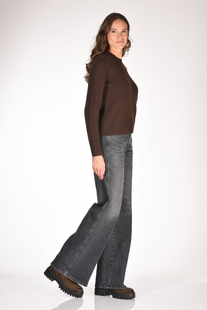 Allude Maglia Girocollo Marrone Donna - 4