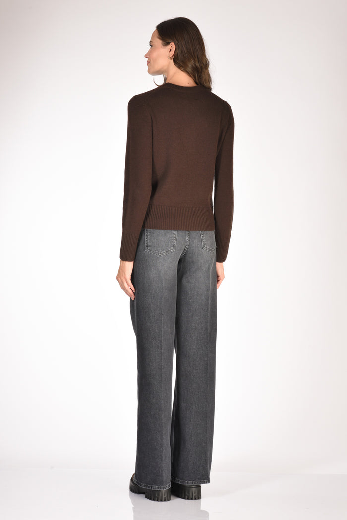Allude Maglia Girocollo Marrone Donna - 5