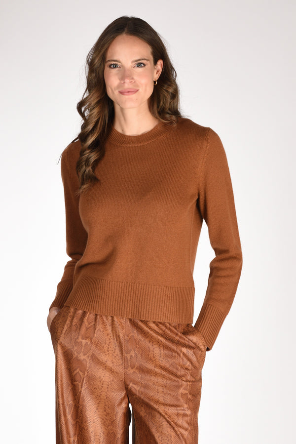 Allude Maglia Girocollo Marrone Chiaro Donna