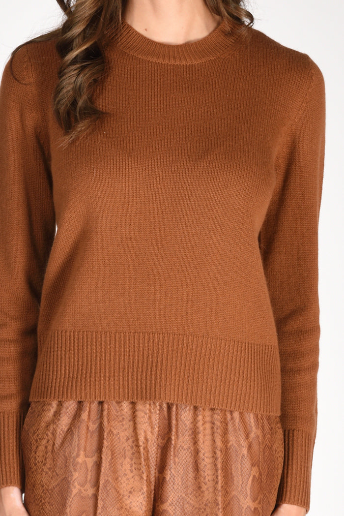 Allude Maglia Girocollo Marrone Chiaro Donna - 3