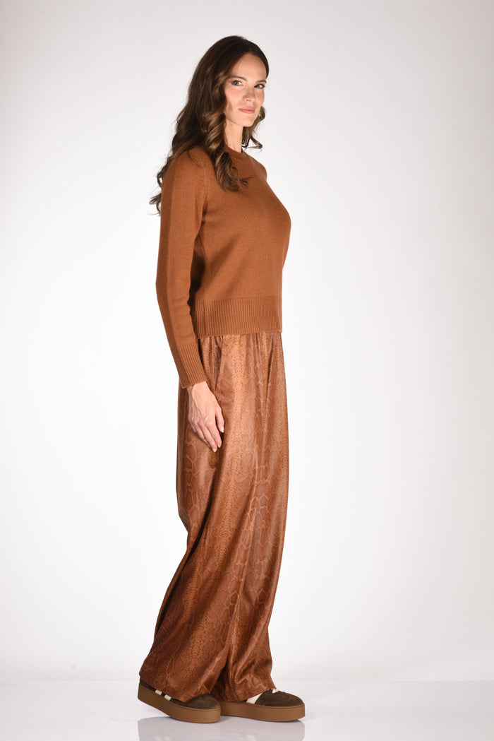 Allude Maglia Girocollo Marrone Chiaro Donna - 4