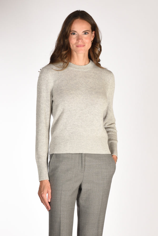 Allude Maglia Girocollo Grigio Chiaro Donna