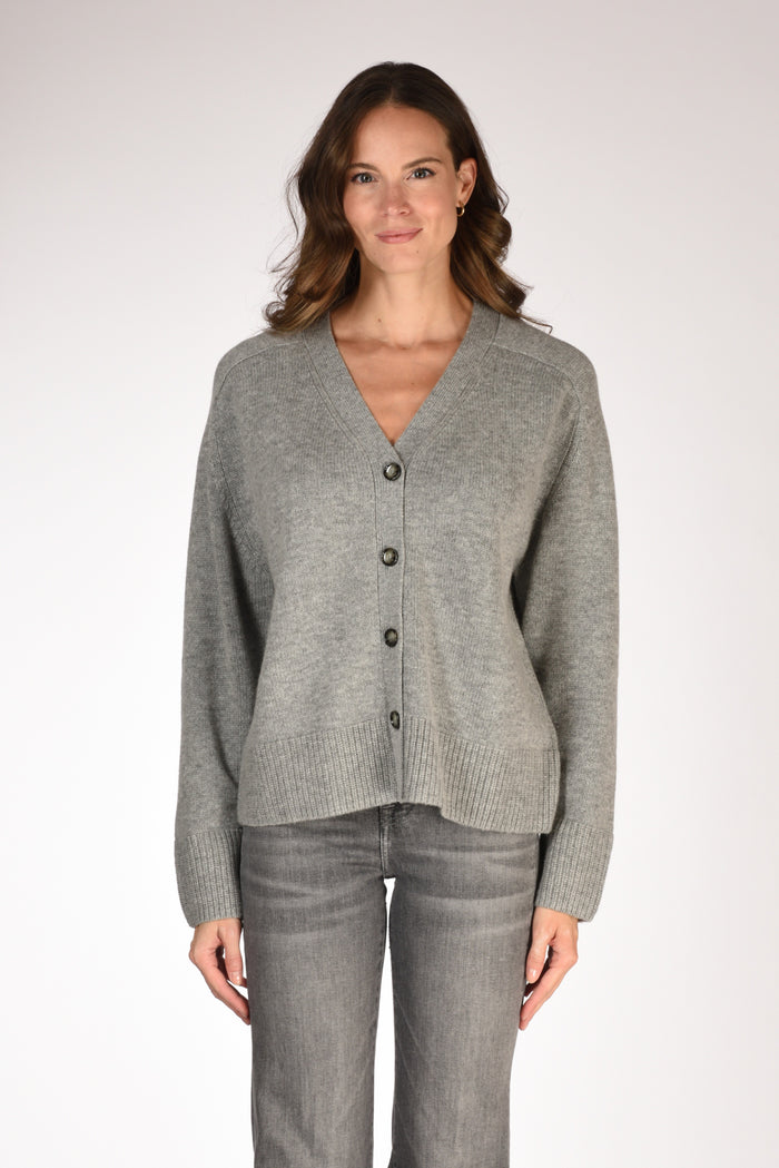 Allude Maglia Cardigan Grigio Donna - 2