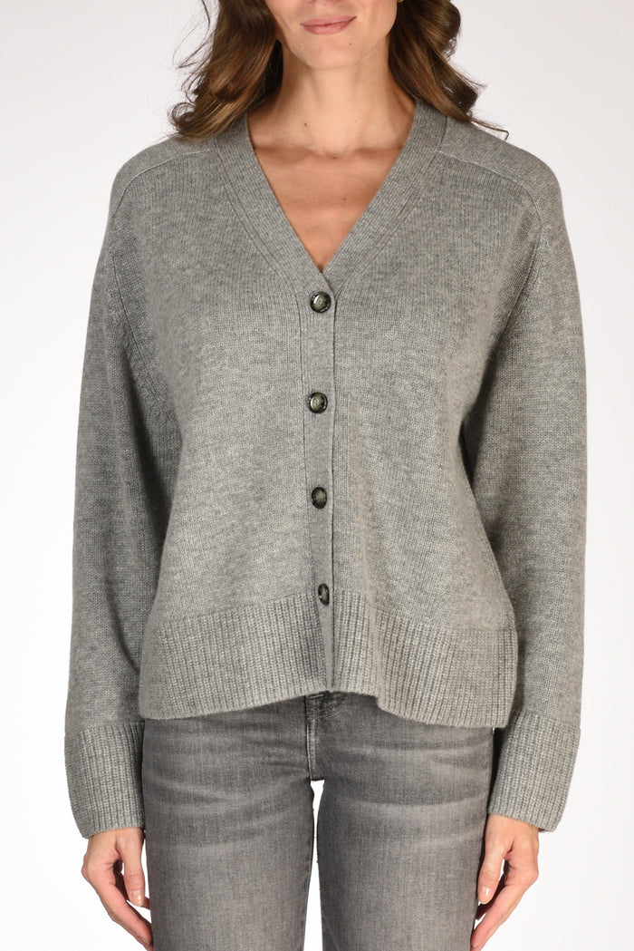 Allude Maglia Cardigan Grigio Donna - 3