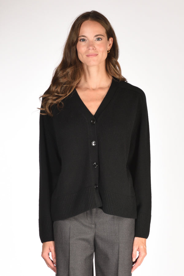 Allude Maglia Cardigan Nero Donna-2