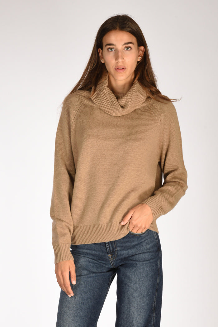 Allude Maglia Collo Alto Beige Scuro Donna - 1