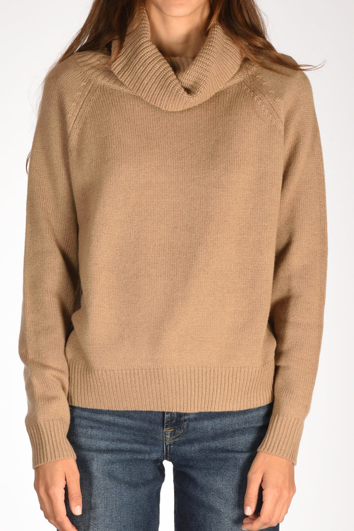 Allude Maglia Collo Alto Beige Scuro Donna - 3