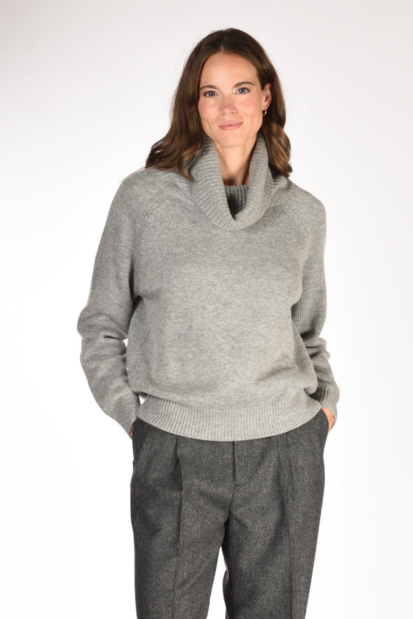 Allude Maglia Collo Alto Grigio Donna