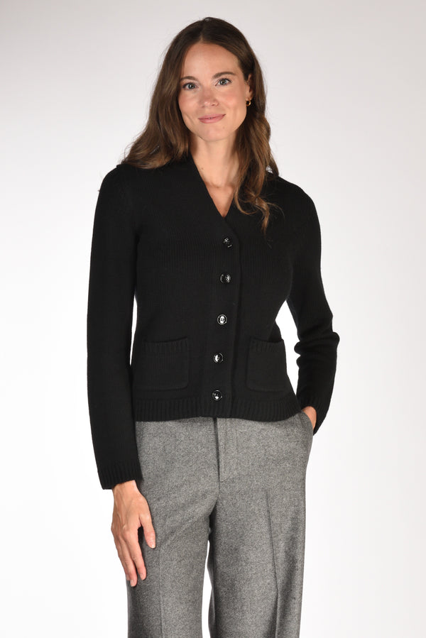 Allude Maglia Cardigan Nero Donna