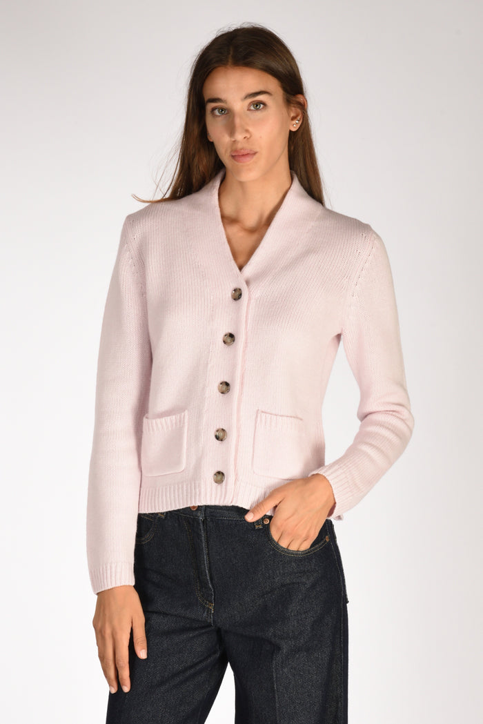 Allude Maglia Cardigan Rosa Donna - 1
