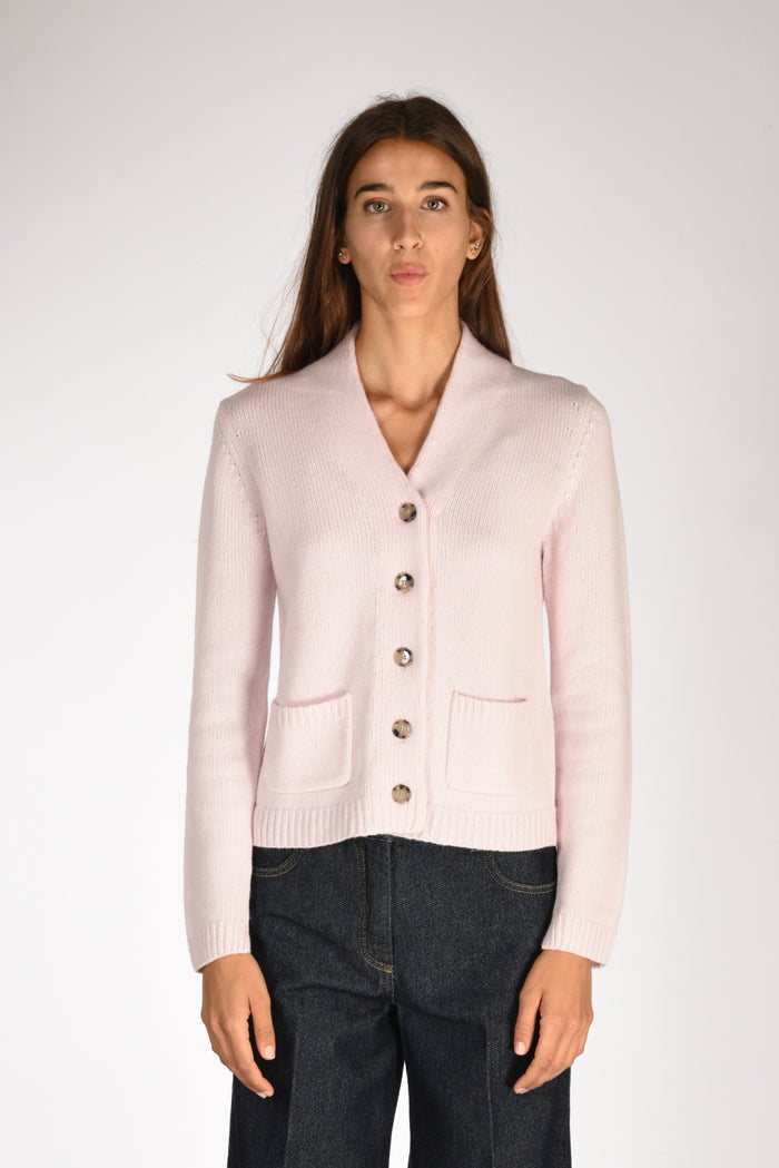Allude Maglia Cardigan Rosa Donna - 2