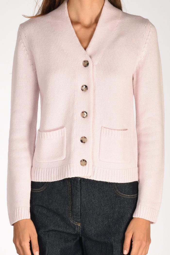 Allude Maglia Cardigan Rosa Donna - 3