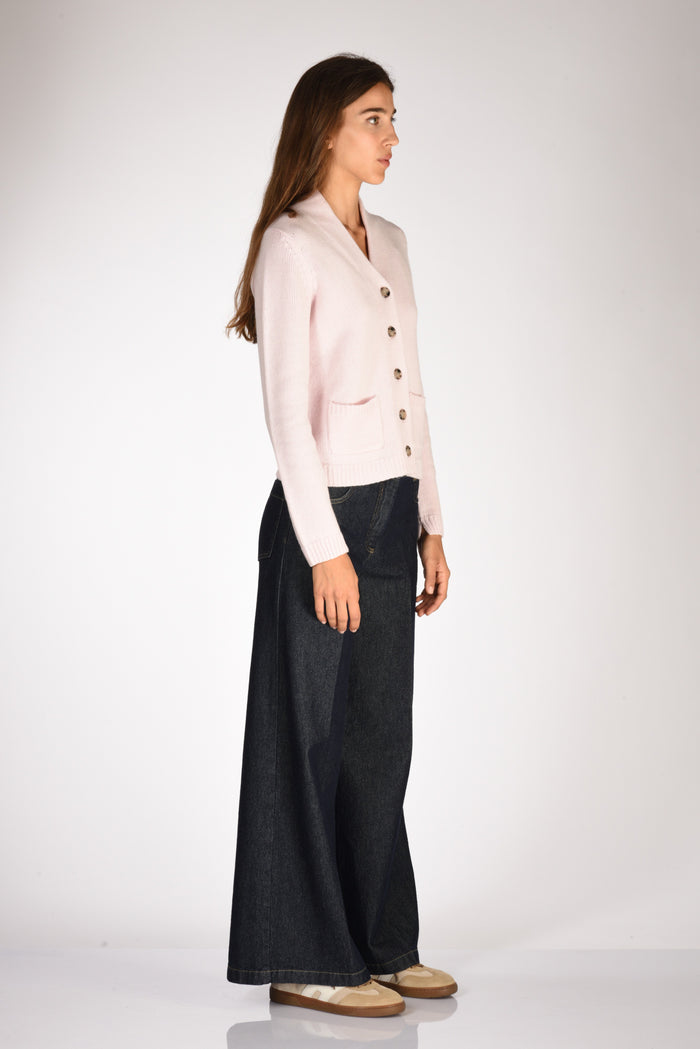 Allude Maglia Cardigan Rosa Donna - 4
