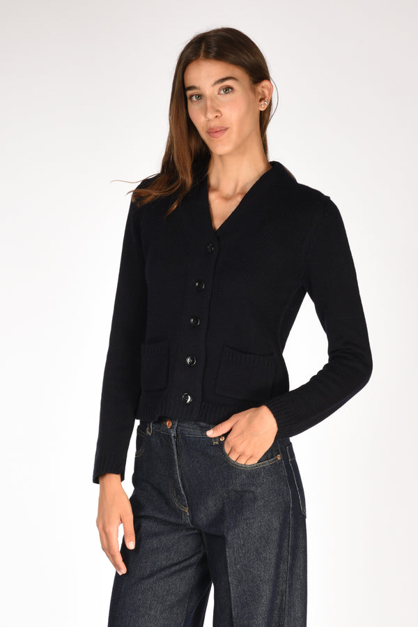 Allude Maglia Cardigan Blu Donna