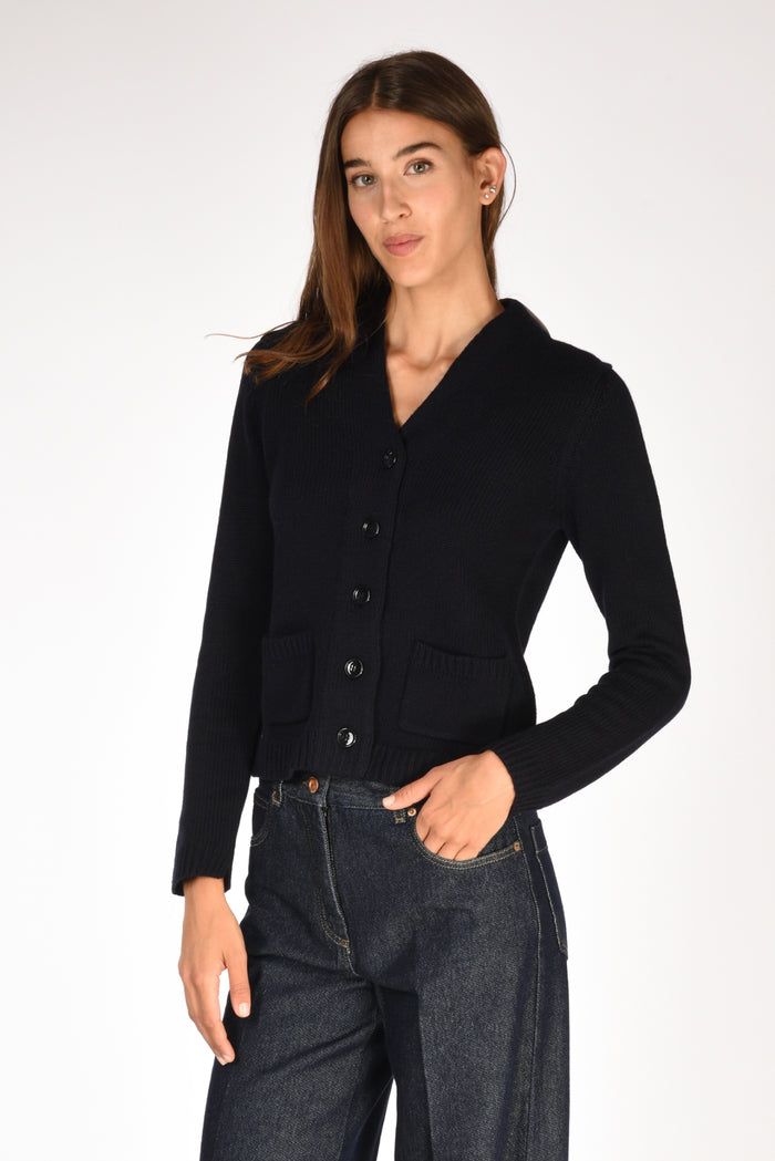 Allude Maglia Cardigan Blu Donna - 1