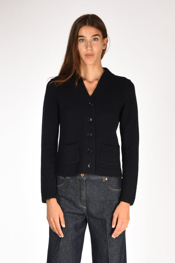 Allude Maglia Cardigan Blu Donna-2