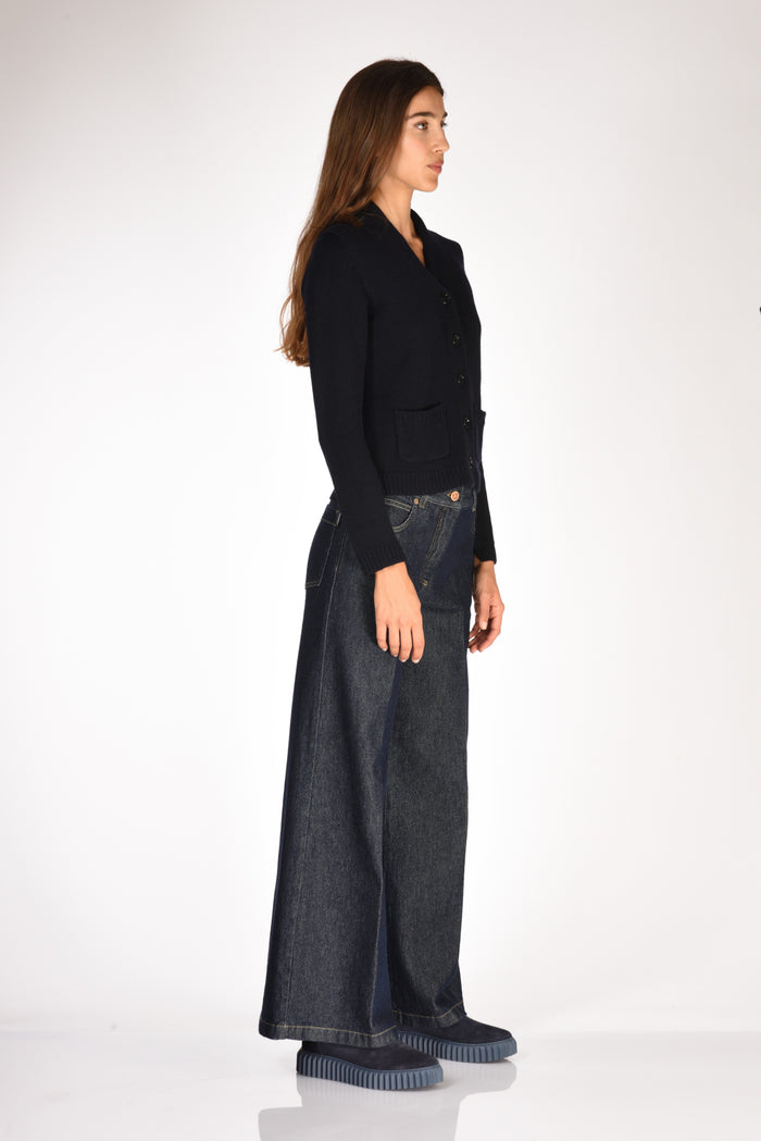 Allude Maglia Cardigan Blu Donna - 4