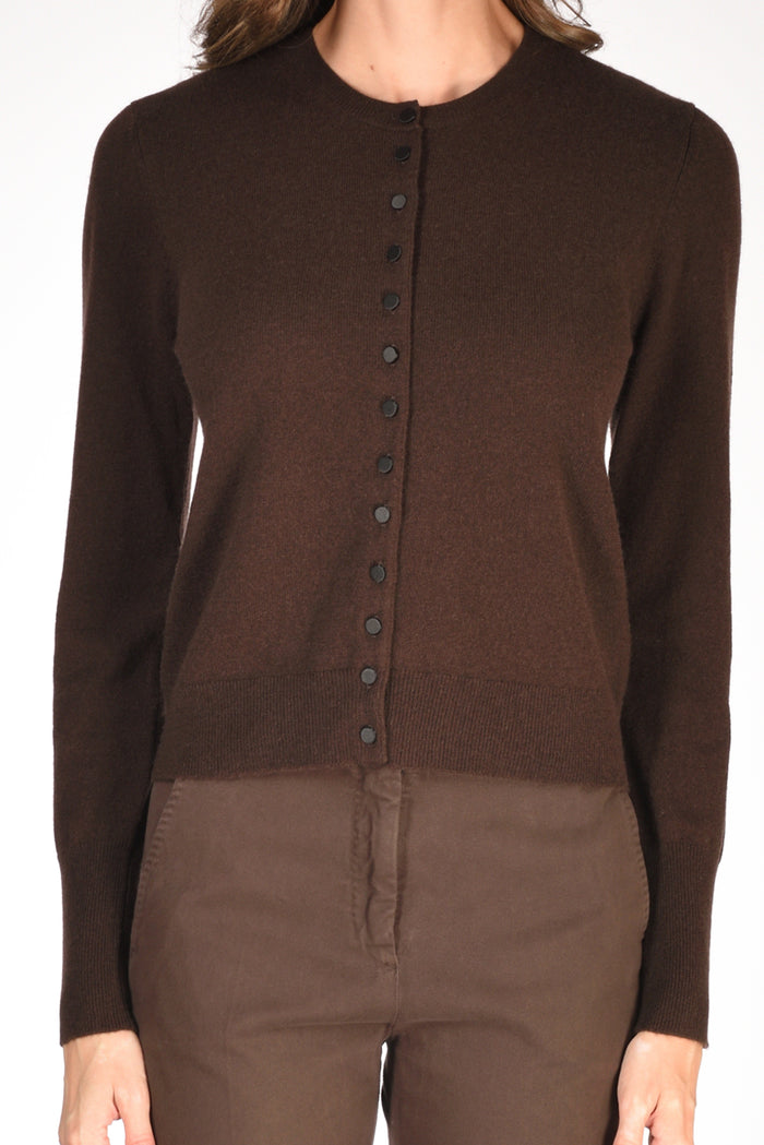 Allude Maglia Cardigan Marrone Donna - 3
