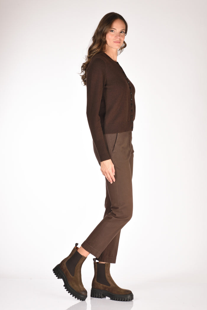 Allude Maglia Cardigan Marrone Donna - 4