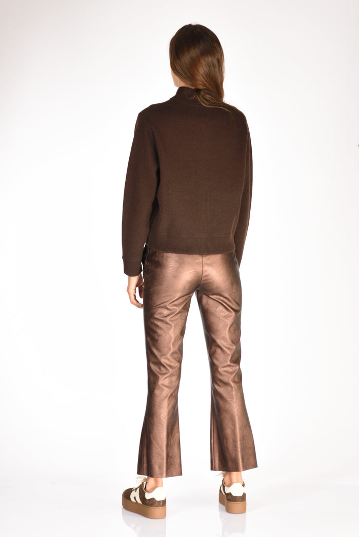 Allude Maglia Zippata Marrone Donna - 5