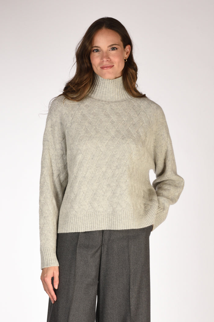 Allude Maglia Lupetto Grigio Chiaro Donna - 1