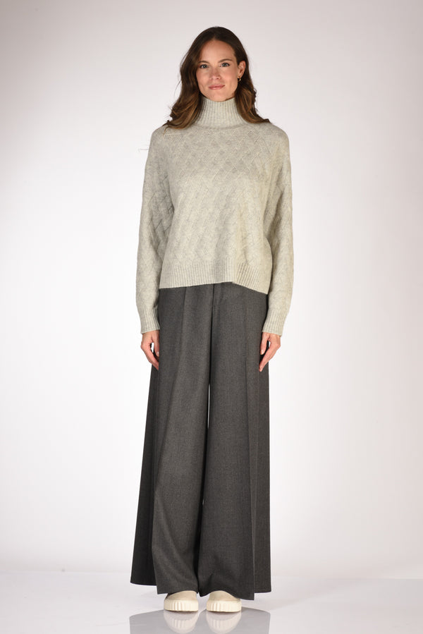 Allude Maglia Lupetto Grigio Chiaro Donna-2