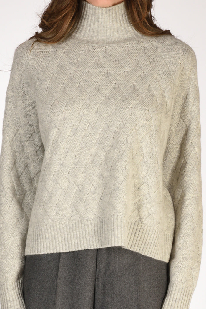 Allude Maglia Lupetto Grigio Chiaro Donna - 3
